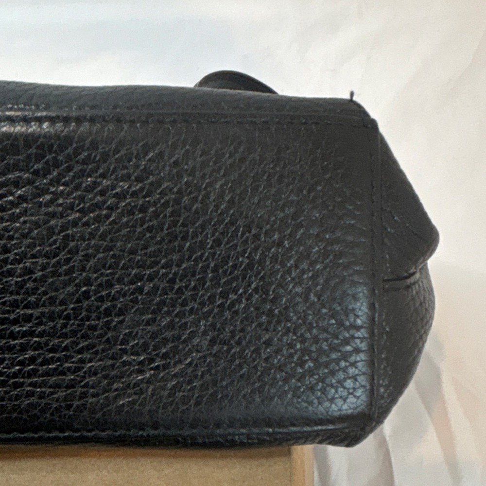 Brighton Black Pebbled Shoulder Bag with Silver Hardware and Shoulder Strap - Picture 8 of 10